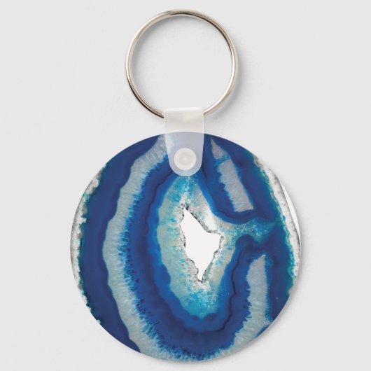 Blauw Agate Sleutelhanger (Voorkant)