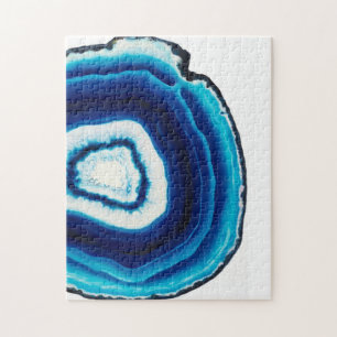 Blauw Agate Slice Aangepast Legpuzzel