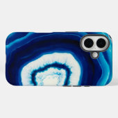 Blauw Agate Slice | ABSTRACT Case-Mate iPhone Case (Achterkant (horizontaal))