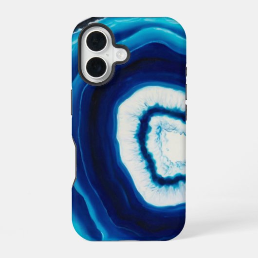 Blauw Agate Slice | ABSTRACT iPhone 16 Hoesje (Achterkant)