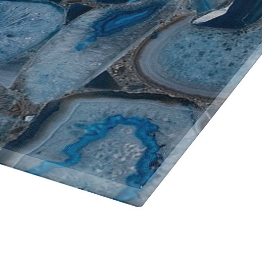 Blauw Agate Stone Quartz Afdrukken Snijplank (Hoek)