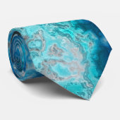 Blauw Agate Stropdas (Opgerold)