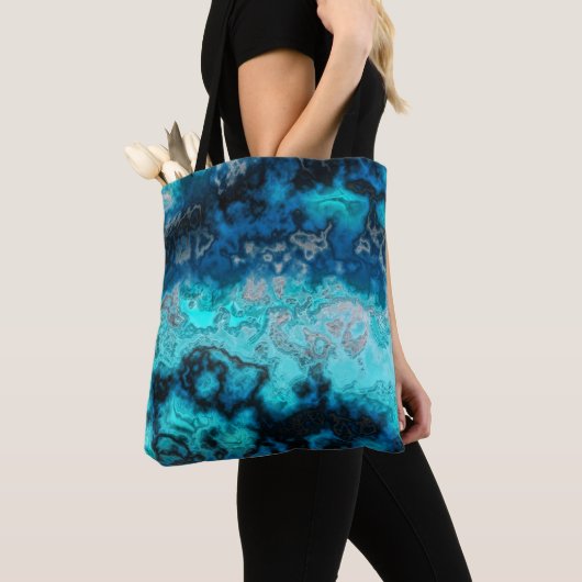 Blauw Agate Tote Bag (Dichtbij)