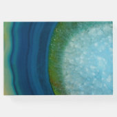 Blauw agaten bruiloft gastenboek (Achterkant)