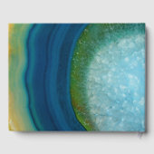 Blauw agaten bruiloft gastenboek (Achterkant)