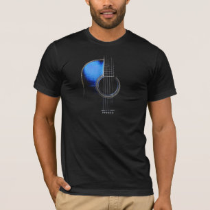 Blauw Akoestische Gitaar T-shirt Vers 2 (zie notit