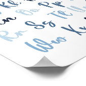 Blauw alfabet ABC leerposter voor de kinderkamer Poster (Hoek)