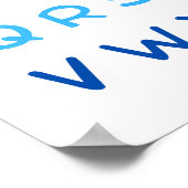 Blauw alfabet hoofdletters leraar Kinder kamer Poster (Hoek)