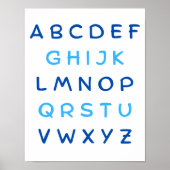 Blauw alfabet hoofdletters leraar Kinder kamer Poster (Voorkant)