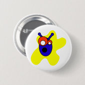 Blauw Alien-hoofd Ronde Button 5,7 Cm (Voorkant /achterkant)