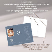 Blauw Alles in 1 Foto Trouwmenu Tafel Geen Trifold