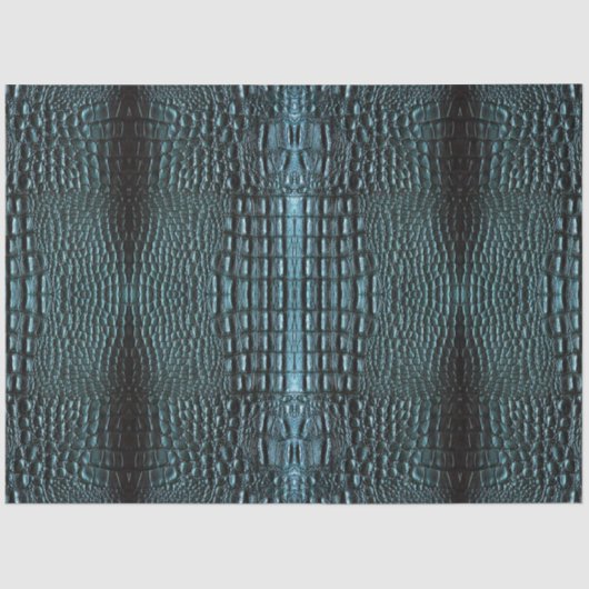 Blauw alligator lederen textuur patroon tissuepapier (Voorkant)