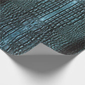 Blauw alligatorleer cadeaupapier (Hoek)