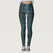 Blauw alligatorleer leggings (Voorkant)