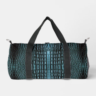 Blauw alligatorleer plunjezak