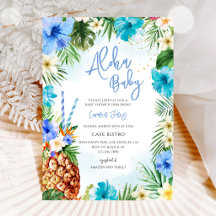 Blauw Aloha Tropisch Luau Babyfeest
