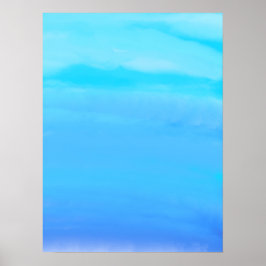 Blauw als de lucht abstracte kunst  poster