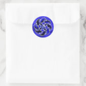 Blauw als de Zee tikt Ronde Sticker (Tas)