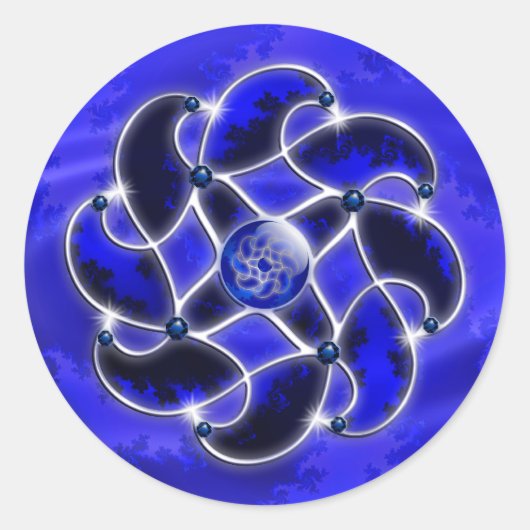 Blauw als de Zee tikt Ronde Sticker (Voorkant)