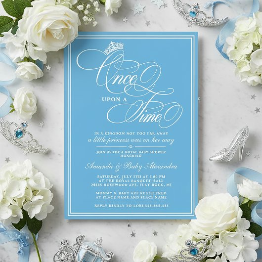 Blauw Als-ie-eens Prinses Babyshower Kaart