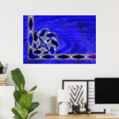 Blauw als Zee afdrukken Poster (Thuiskantoor)