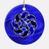 Blauw als Zee Keramisch Ornament (Achterkant)