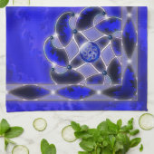 Blauw als Zee keukenhanddoek (Gevouwen)