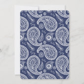 Blauw Amerikaanse Bandana Baby Shower Kaart (Achterkant)