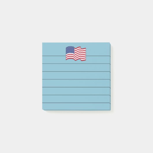 Blauw Amerikaanse Vlag Post It Notes Cadeau  (Voorkant)