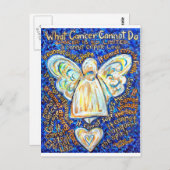 Blauw &amp; Gold Cancer Angel - Groot Briefkaart (Voorkant / Achterkant)