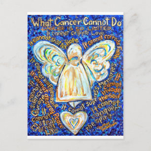 Blauw &amp; Gold Cancer Angel - Groot Briefkaart