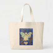 Blauw &amp; Gold Cancer Angel - Groot Grote Tote Bag (Voorkant)