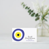 Blauw amulet visitekaartje (Staand voorkant)