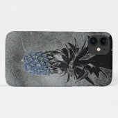Blauw Ananas Asfalt Textuur iPhone 11 Hoesje (Achterkant (horizontaal))