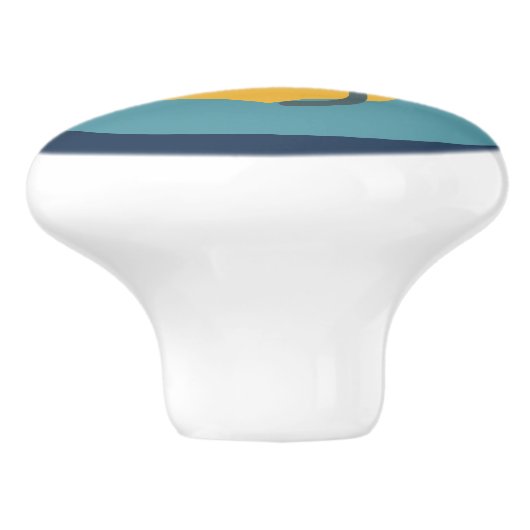 Blauw, Anchor, Kustvormig ontwerp Keramische Knop (Zijkant)