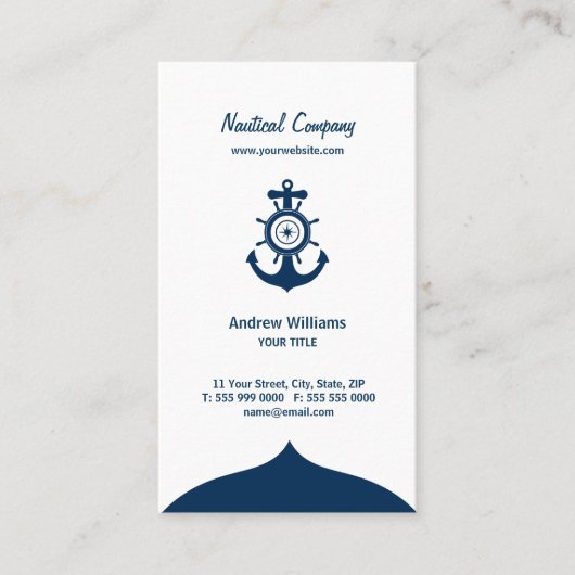 Blauw Anchor Nautical visitekaartje (Voorkant)