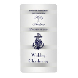 Blauw Anchor Silver White Navy Circle Monogram 33 Etiket