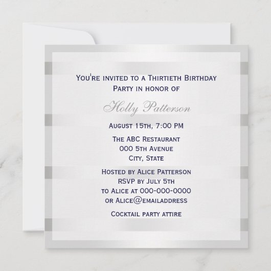 Blauw Anchor Silver White Navy Circle Monogram 33 Kaart (Achterkant)