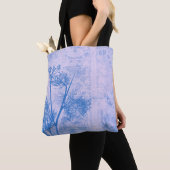 blauw andelion zaad Silhouette Tote Bag (Dichtbij)