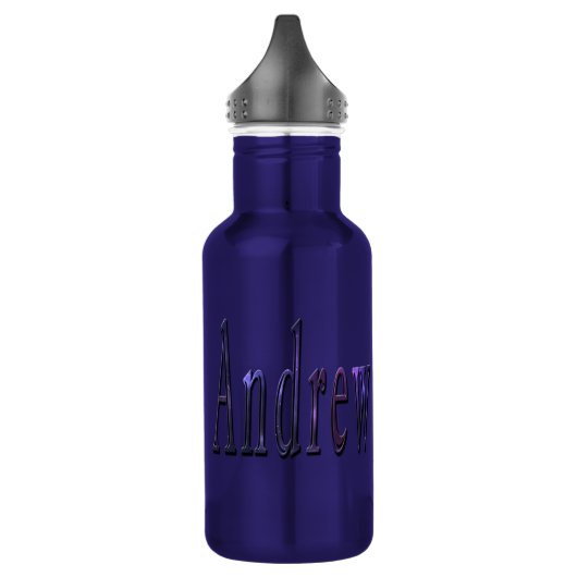 Blauw Andrew Naam Logo, Waterfles (Links)