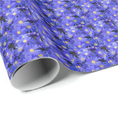 Blauw anenbloemflessenpakpapier cadeaupapier (Rol Hoek)
