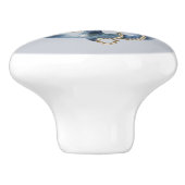 Blauw anker en touw op grijs keramische knop (Zijkant)