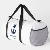 Blauw Anker Gepersonaliseerde Bootnaam Plunjezak (Rechterhoek)