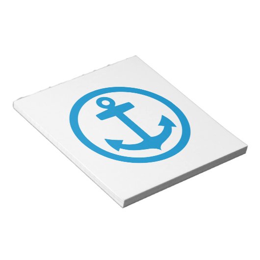 Blauw anker logo notitieblok (Schuin)