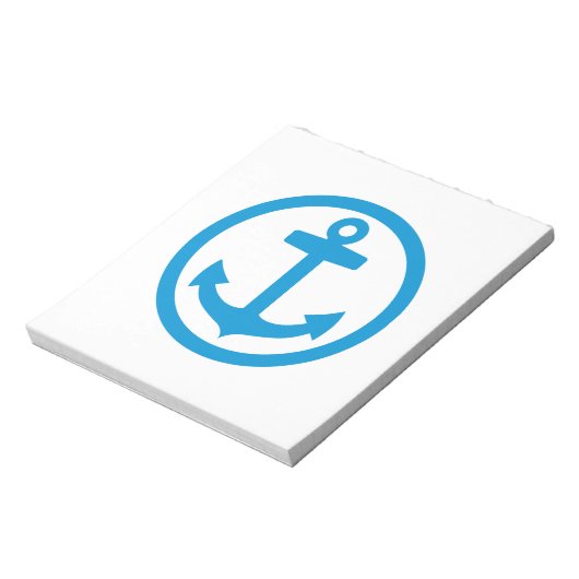 Blauw anker logo notitieblok (Linkerzijde)