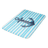 Blauw anker met blauwe golven badmat (Gekanteld)
