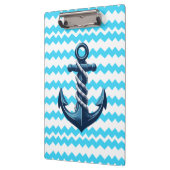 Blauw anker met blauwe golven klembord (Links)