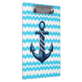 Blauw anker met blauwe golven klembord (Rechts)