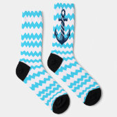 Blauw anker met blauwe golven sokken (Rechts)