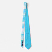 Blauw anker met blauwe golven stropdas (Achterkant)